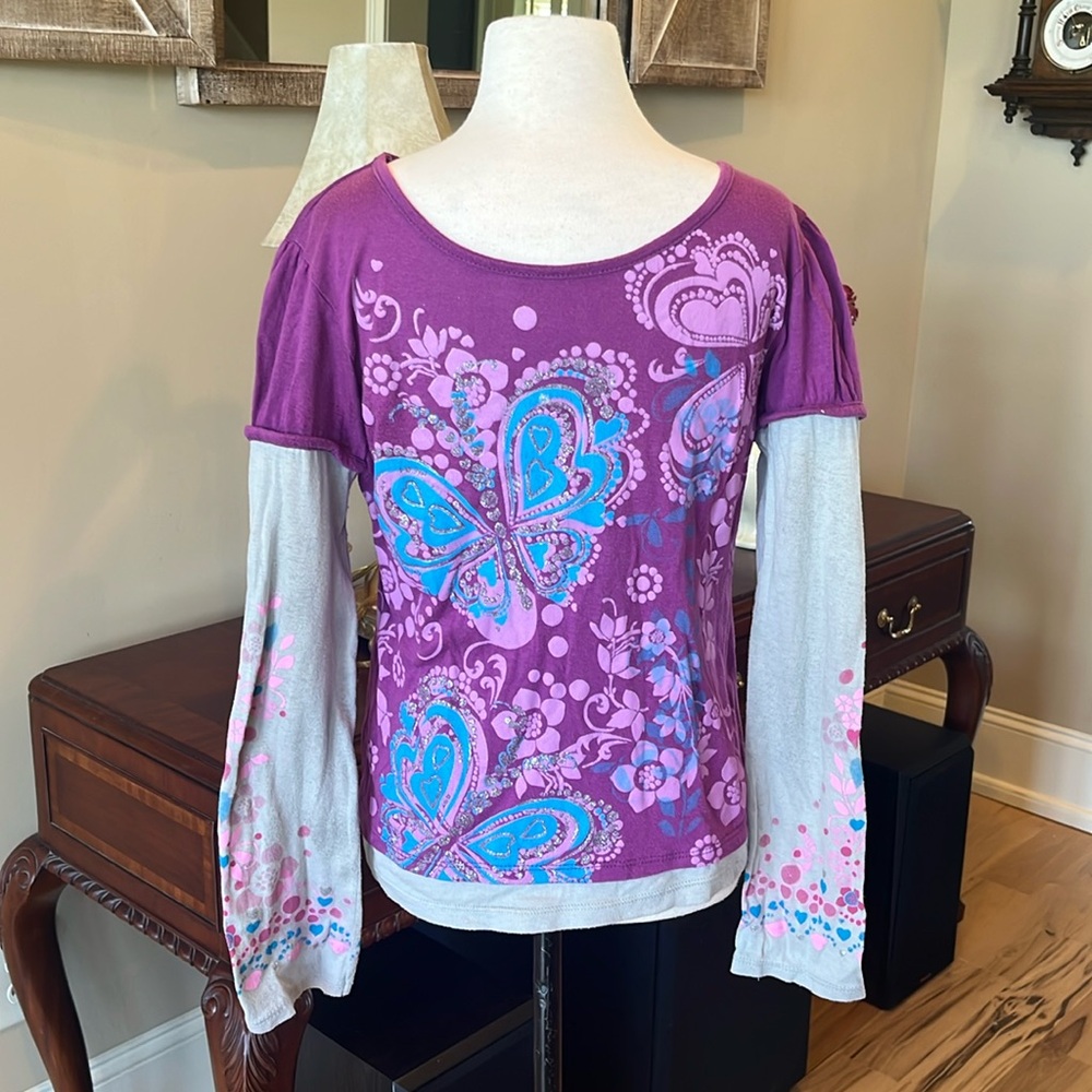 Chillipop Hippie Purple Top Cotton Lightweight Shirt Girls Boho